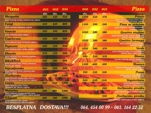 BESPLATNA DOSTAVA MOTORINO PIZZA Zlatibor - Slika 8